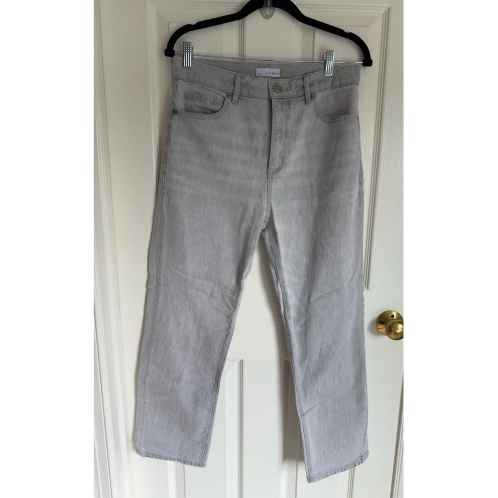 LOFT Jeans Womens High Waist Straight Crop Light Grey Jeans Size 6‎ - Picture 2 of 9